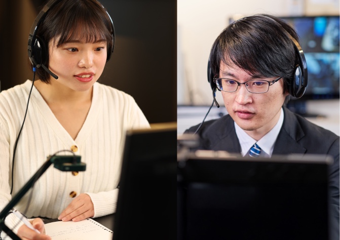 オンラインで授業を受ける生徒と指導する講師